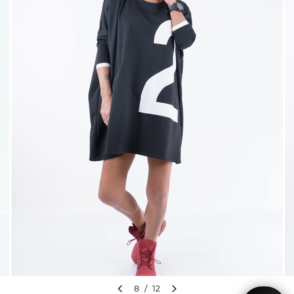 Chic Black and White Number Print Dress